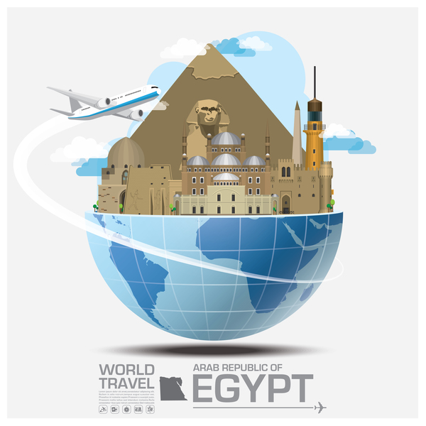 Egypt travel vector template