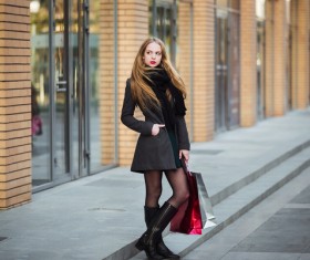 Elegant Young Beautiful Women Holding Shopping Bags 05