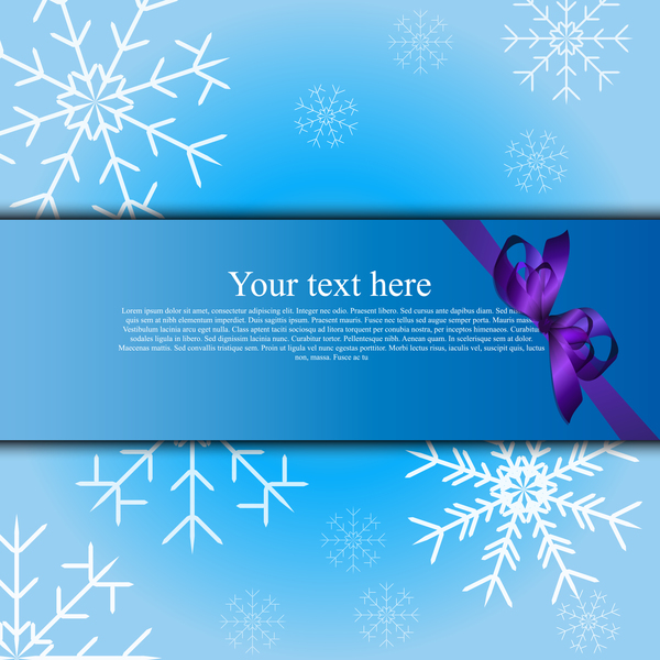 Elegant christmas card blue styles vectors 04