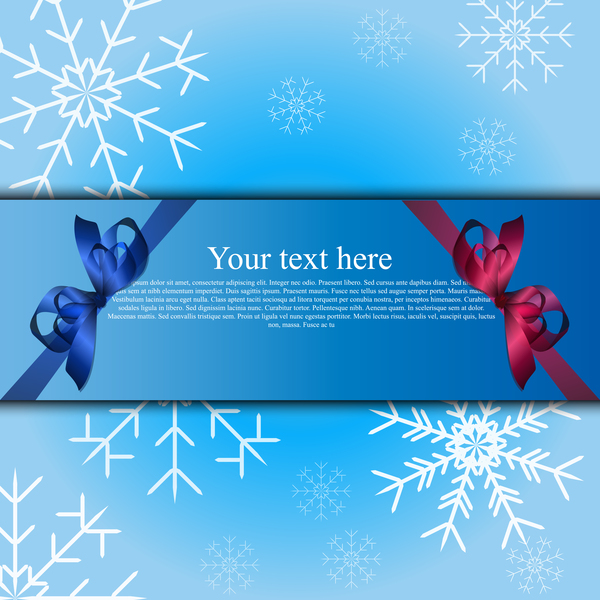 Elegant christmas card blue styles vectors 06