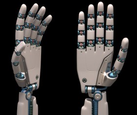 Extend the robot hand Stock Photo