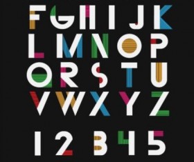 Fashion alphabet with numbers vector