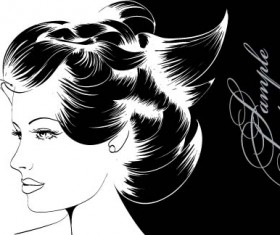Fashion girl hand drawing vectors 02
