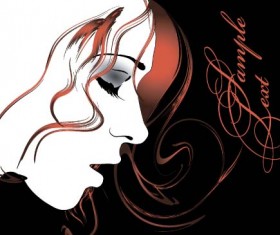 Fashion girl hand drawing vectors 06