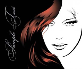 Fashion girl hand drawing vectors 08