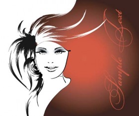 Fashion girl hand drawing vectors 09