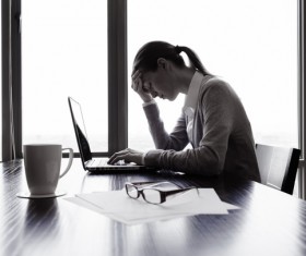 Feel the work pressure of women Stock Photo 01