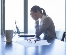 Feel the work pressure of women Stock Photo 02