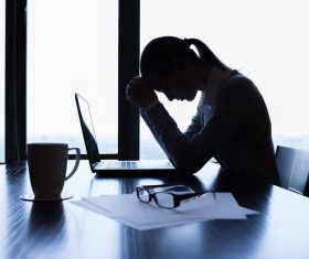 Feel the work pressure of women Stock Photo 03