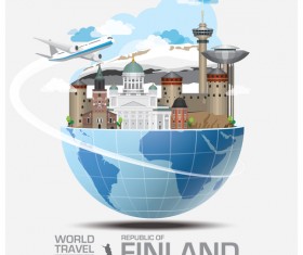 Finland travel vector template