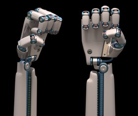 Fist of the robot hand Stock Photo