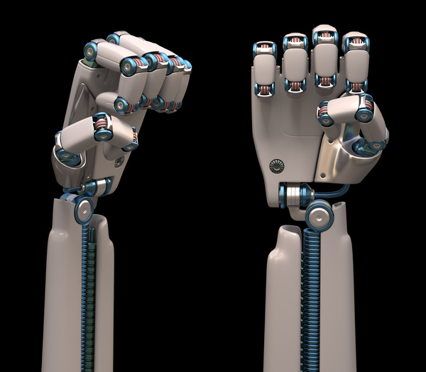 Fist of the robot hand Stock Photo