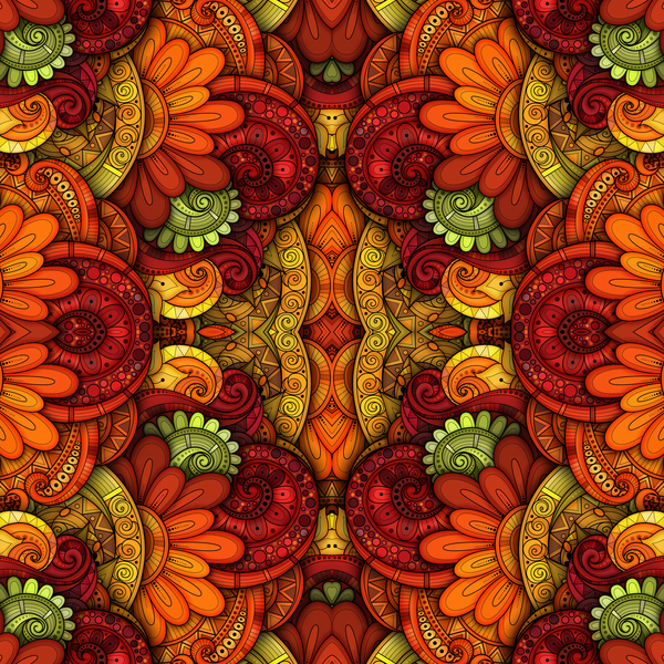 Floral retro pattern seamless vector 02