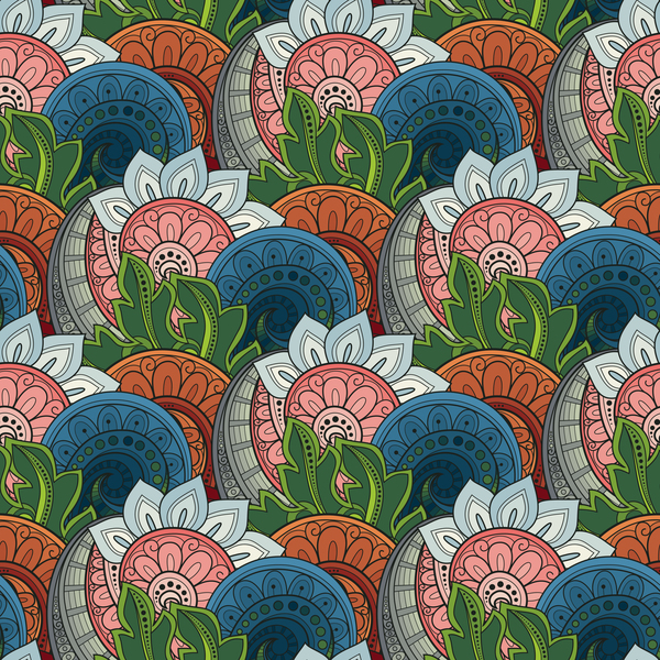 Floral retro pattern seamless vector 04