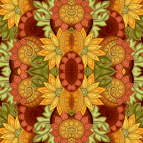 Floral retro pattern seamless vector 06