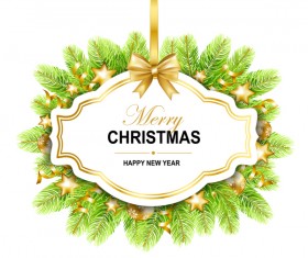 Fresh new year with christmas vector material 01