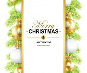 Fresh new year with christmas vector material 02