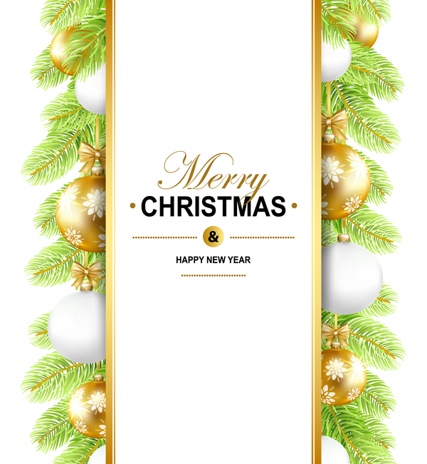 Fresh new year with christmas vector material 02