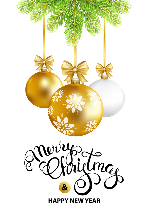 Fresh new year with christmas vector material 03