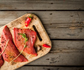 Fresh raw meat spices chilli Stock Photo 01