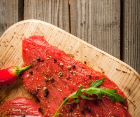 Fresh raw meat spices chilli Stock Photo 02