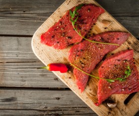 Fresh raw meat spices chilli Stock Photo 03