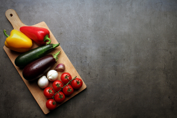 Fresh vegetables on the cutting board Stock Photo