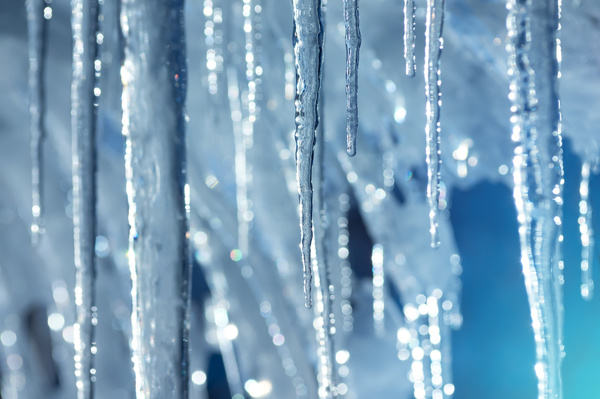 Frozen icicles Stock Photo