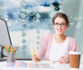 Young female graphic designer Stock Photo