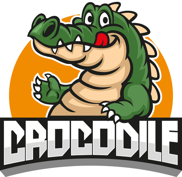Funny crocodile label vector