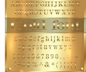 Glod font with symbol vector