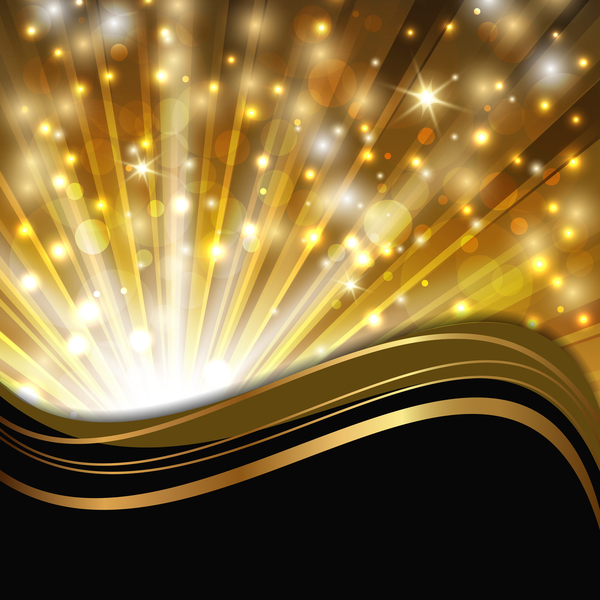 Gold and black shining background vector