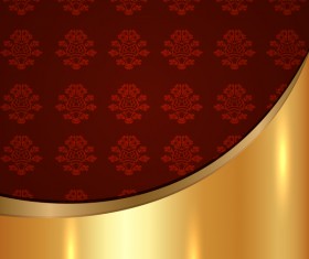 Golded metal background with decor patterns vectors material 02