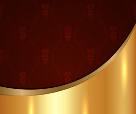 Golded metal background with decor patterns vectors material 04