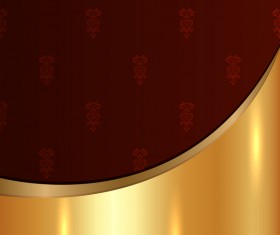 Golded metal background with decor patterns vectors material 05