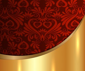 Golded metal background with decor patterns vectors material 09