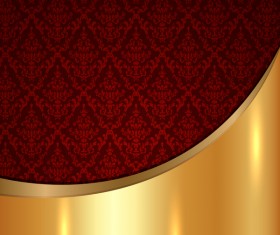 Golded metal background with decor patterns vectors material 10