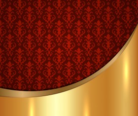Golded metal background with decor patterns vectors material 13