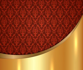 Golded metal background with decor patterns vectors material 17