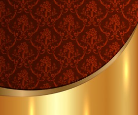 Golded metal background with decor patterns vectors material 18