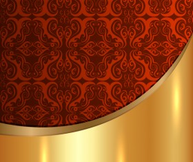 Golded metal background with decor patterns vectors material 21