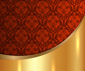 Golded metal background with decor patterns vectors material 24