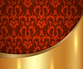 Golded metal background with decor patterns vectors material 29