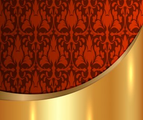 Golded metal background with decor patterns vectors material 30