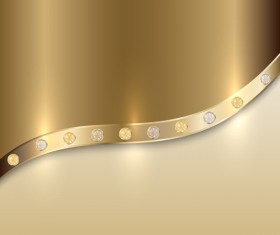 Golden metal with diamond background vector