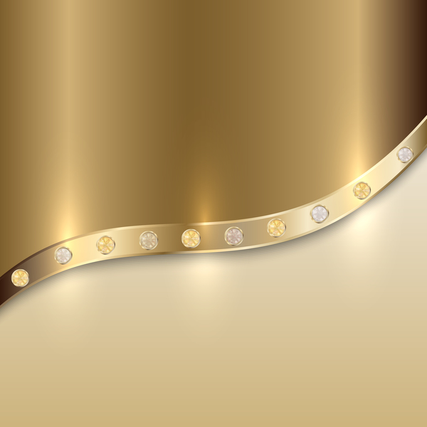 Golden metal with diamond background vector