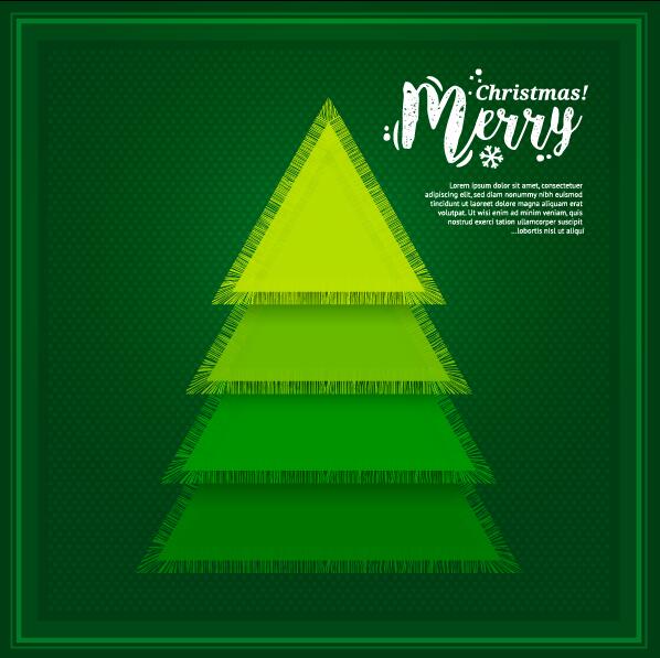 Green christmas greeting card design vector
