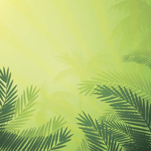Green palm leaves backgrounds vector 07 free download