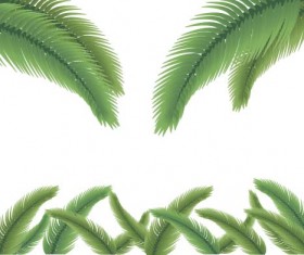 Green palm leaves backgrounds vector 08