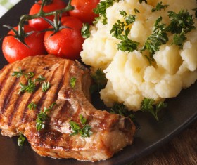 Grilled Pork Steak with Mashed Potatoes HD picture 01